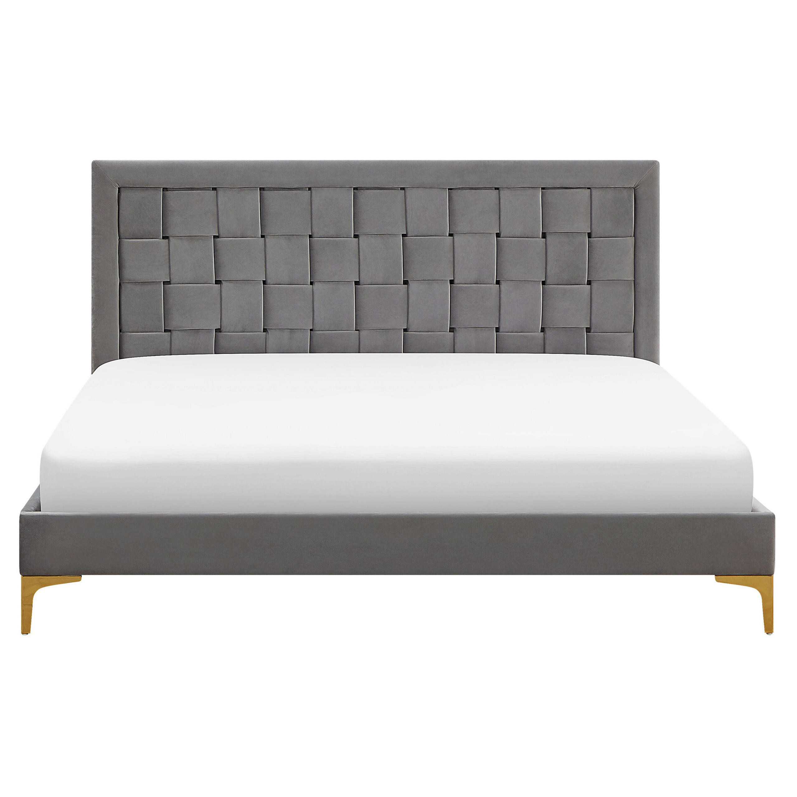 DOPPELBETT 160/200cm Grau Limoux - Grau, Textil (160/200cm) - Beliani