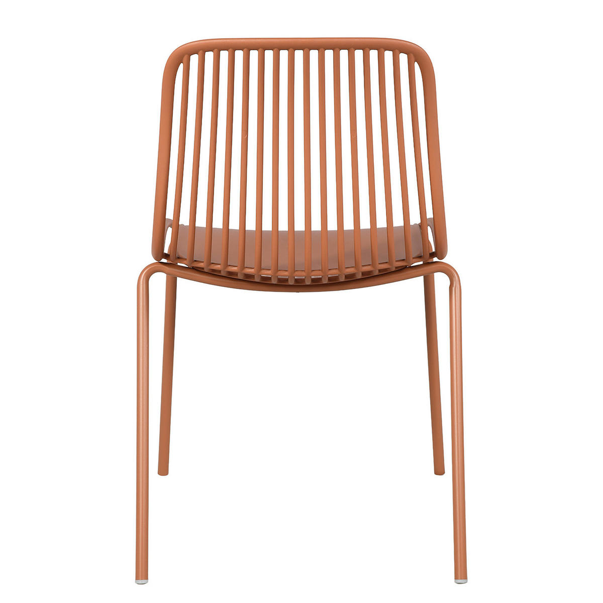 GARTENSTUHL - 4er-Set - Stahl / Polypropylen - Terracotta, Kunststoff/Metall (51/82/54cm) - home24