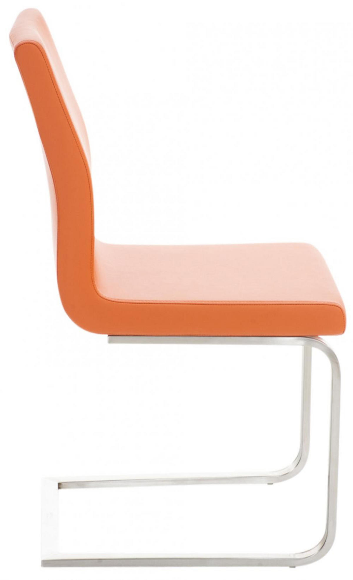 SCHWINGSTUHL 2er Set Lederlook Orange - Edelstahlfarben/Orange, Textil/Metall (40/90/50cm) - CLP