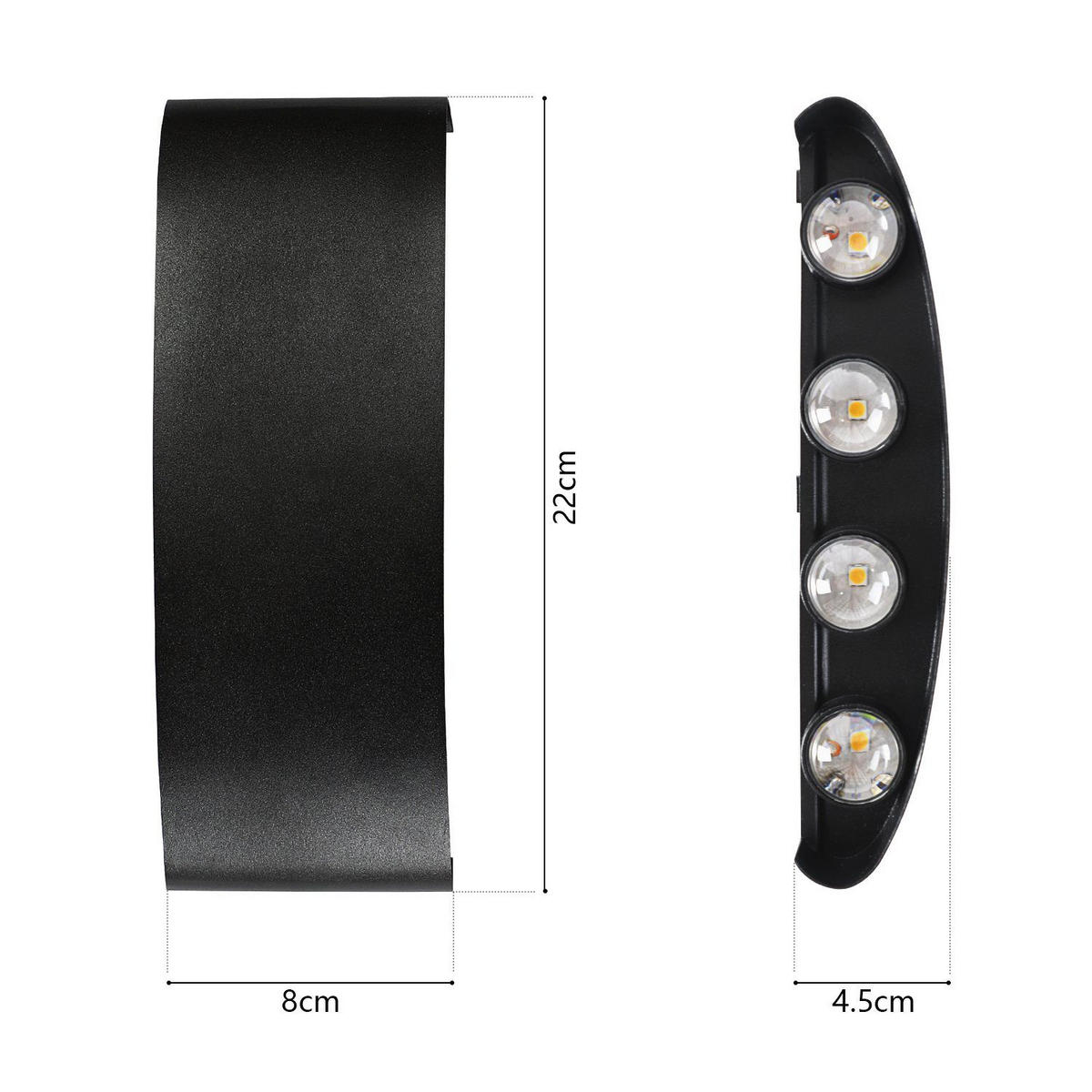 LED WANDLEUCHTE Herz 2er-Set - Schwarz, Metall (5/8/22cm) - Nettlife
