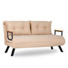 SCHLAFSOFA für 2 Personen mit Stoffbezug und Metallfüßen 133/50/41 cm - Beige, Metall (50/41/133cm) - Calicosy