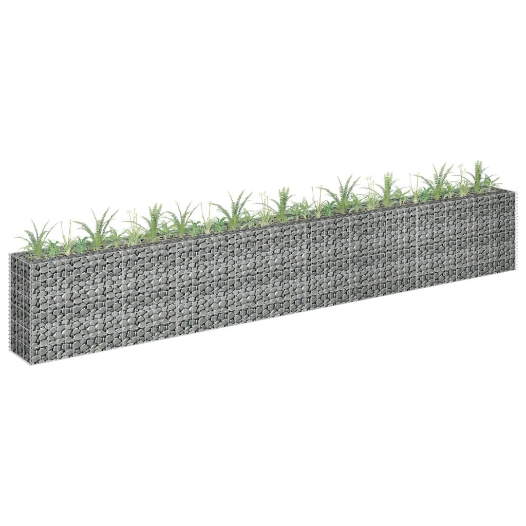 GABIONEN-HOCHBEET Verzinkter Stahl 360×30×60 cm - Silberfarben, Metall (360/60/30cm) - furnicato