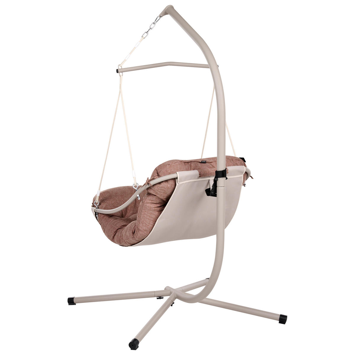 FOTOLIU SUSPENDAT cu cadru metal maro Alghero - maro/bej, material textil (109/195/101cm) - Beliani