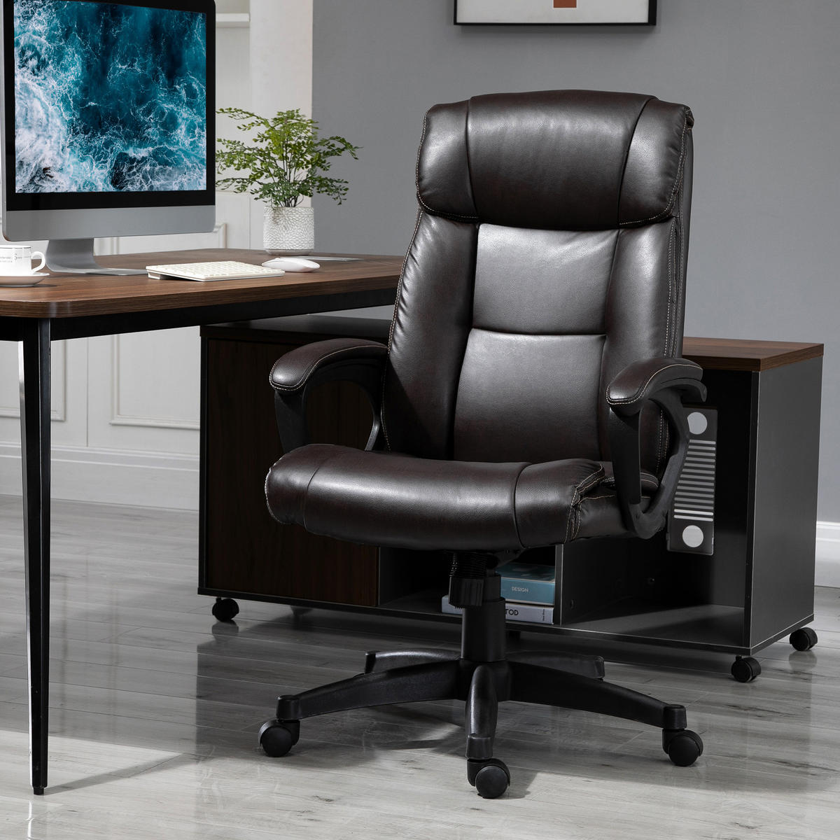 CHEFSESSEL DE-11873 mit Wippfunktion & höhenverstellbar Schokolade - Braun, Metall (73/115/64cm) - ComfortXL
