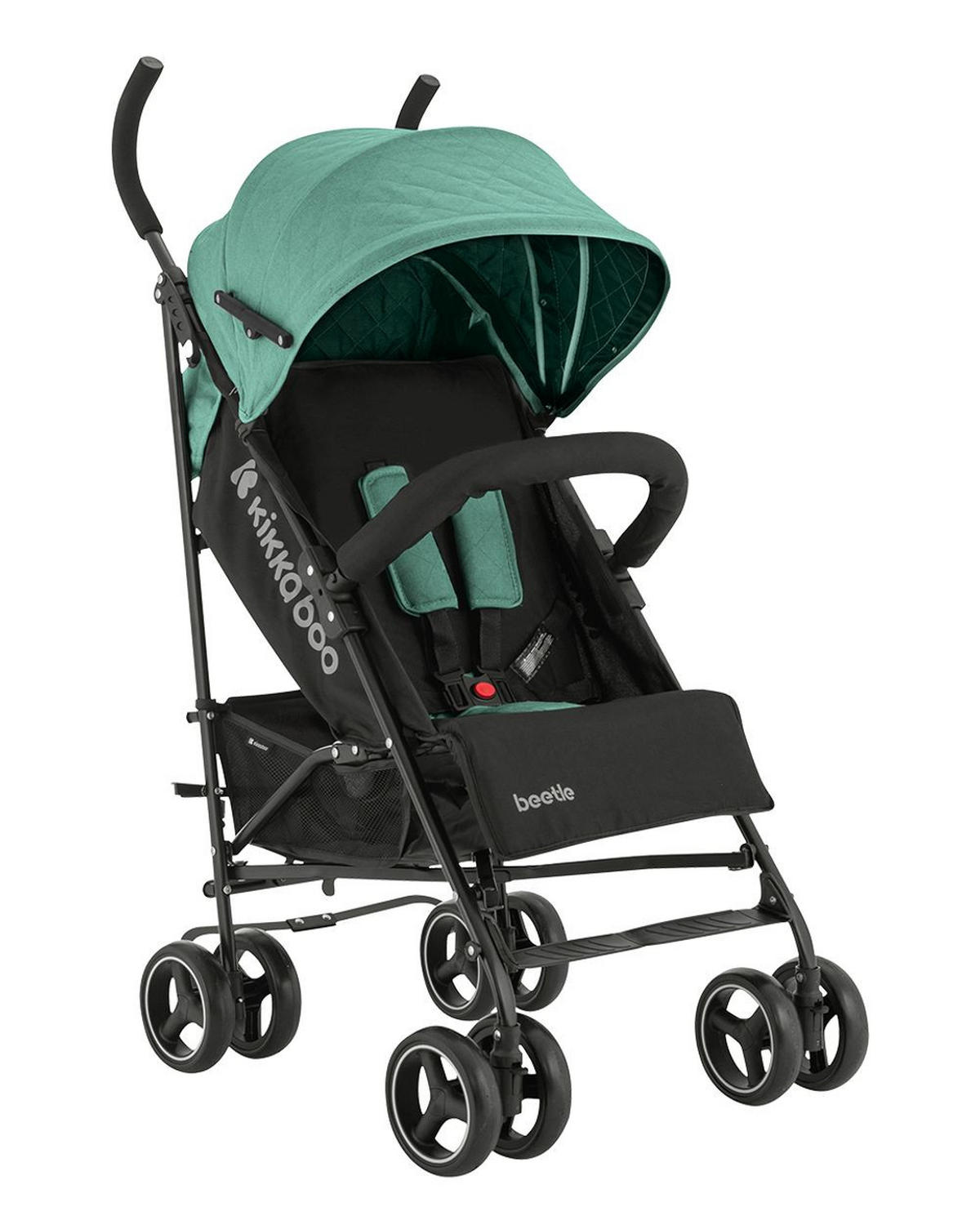 KINDERWAGEN Käfer türkis Stahlrahmen, Korb, abnehmbare Vorderräder, Fußstütze - Grün, Metall (78/48/104cm) - Kikka boo