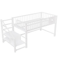 KINDERBETT 90/200 cm DE-01522, in Weiß, mit Aufbewahrungsleiter - Weiß, Metall (90/200cm) - ComfortXL