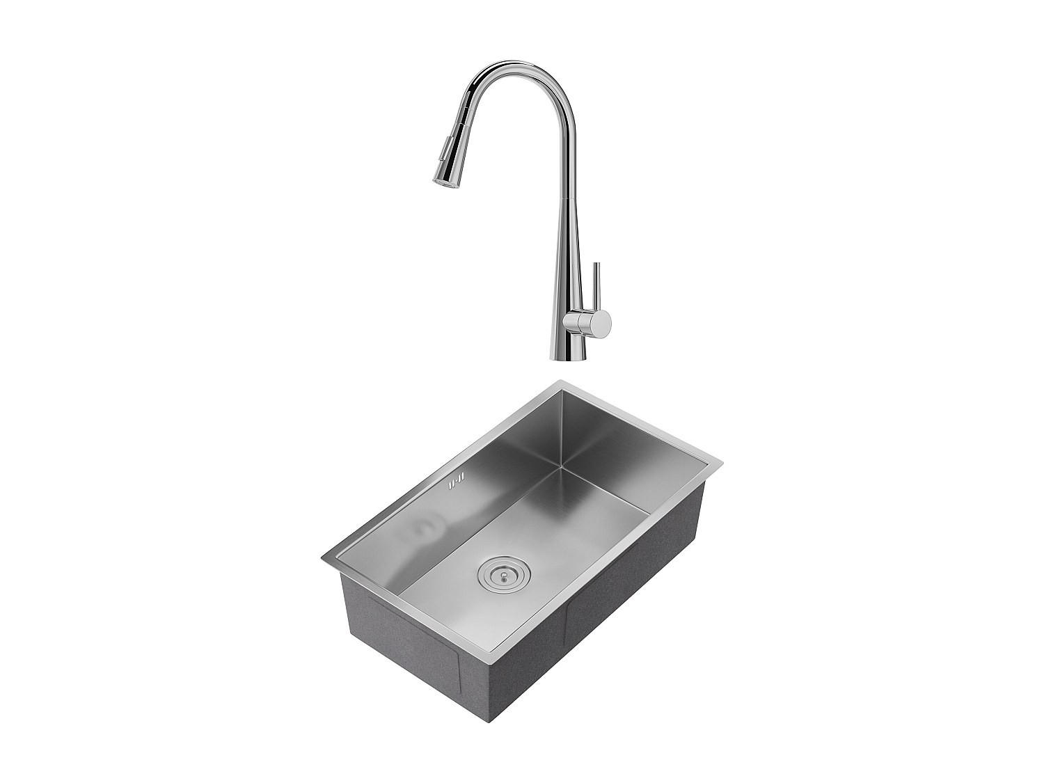 SPÜLE - 76 cm x 45 cm - metall - grau Soela - Grau, Metall (76/22/45cm) - Vente-Unique