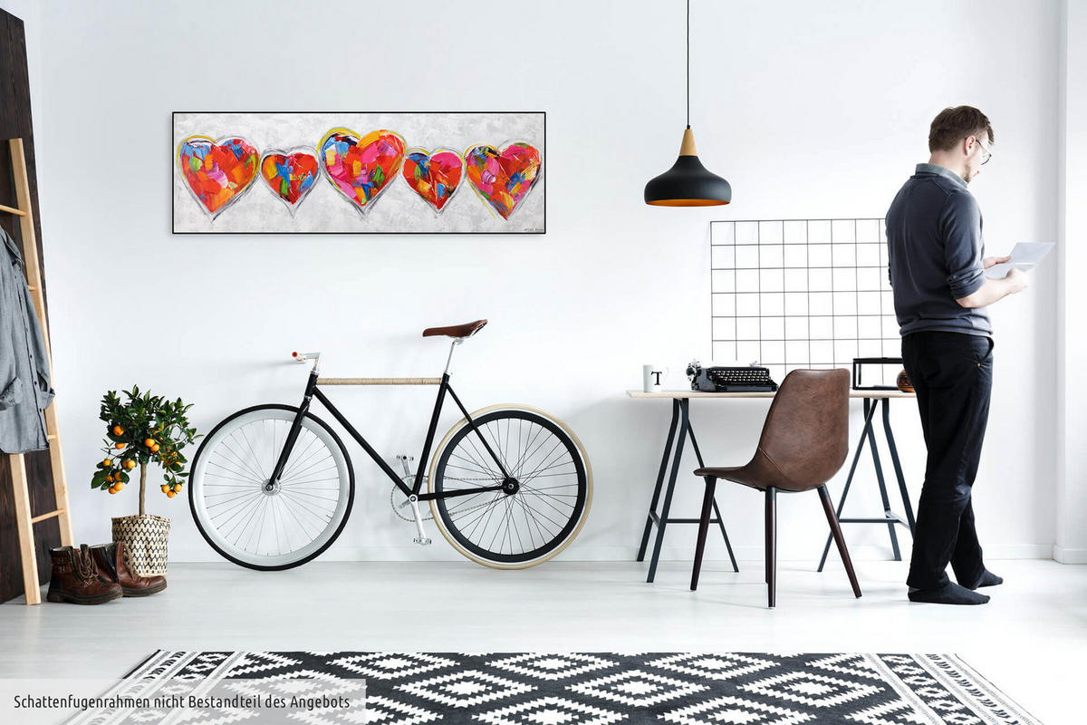 ACRYLBILD HANDGEMALT 150/50 cm - Grau, Holz/Textil (150/50cm) - KUNSTLOFT