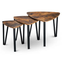 BEISTELLTISCH 3er Set Radon - Holzfarben / Metall - Schwarz/Naturfarben, Holzwerkstoff/Metall (58.6/58.6/45cm) - holz4home