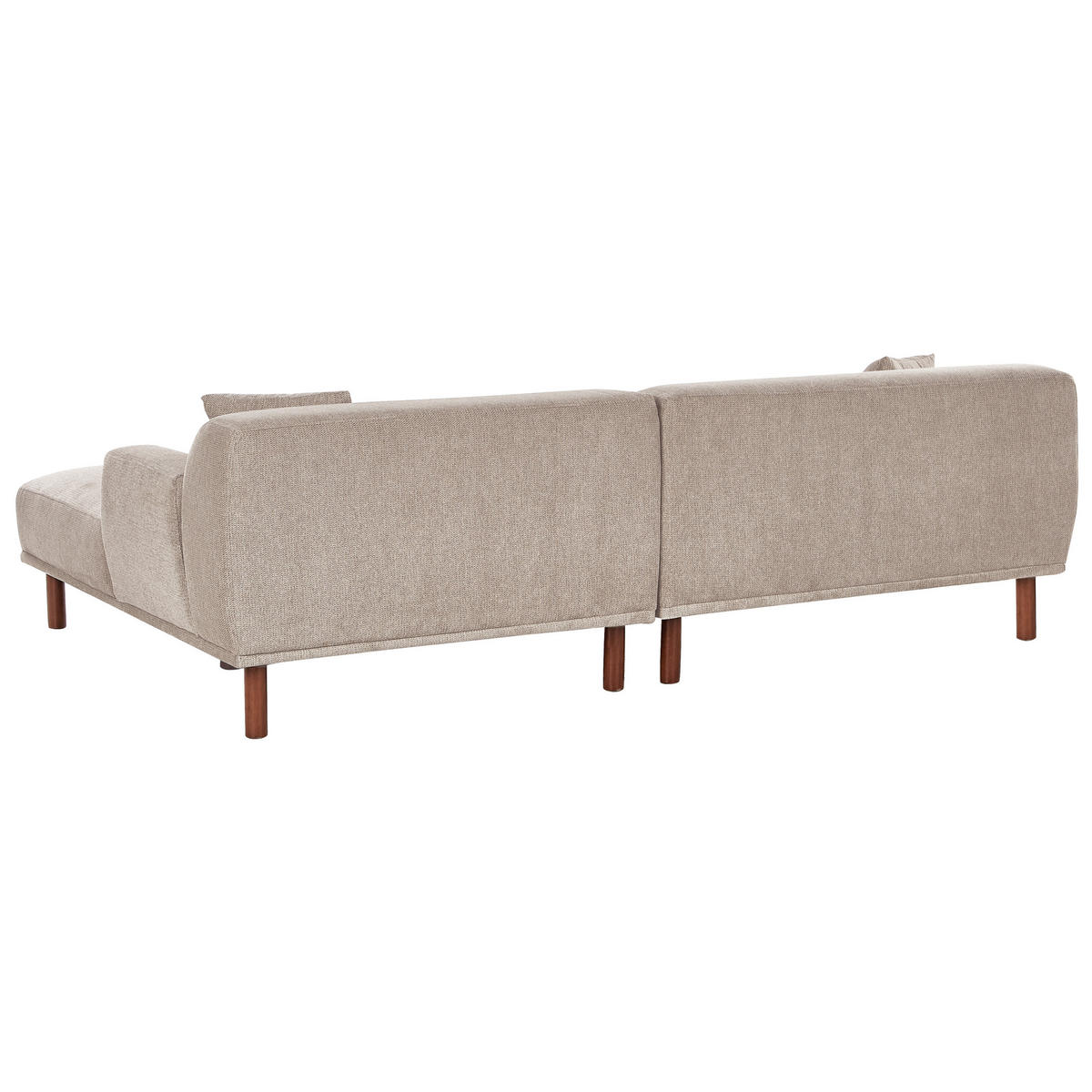 ECKSOFA 3-Sitzer Stoff Taupe linksseitig Holt - Taupe, Textil (241/159cm) - Beliani