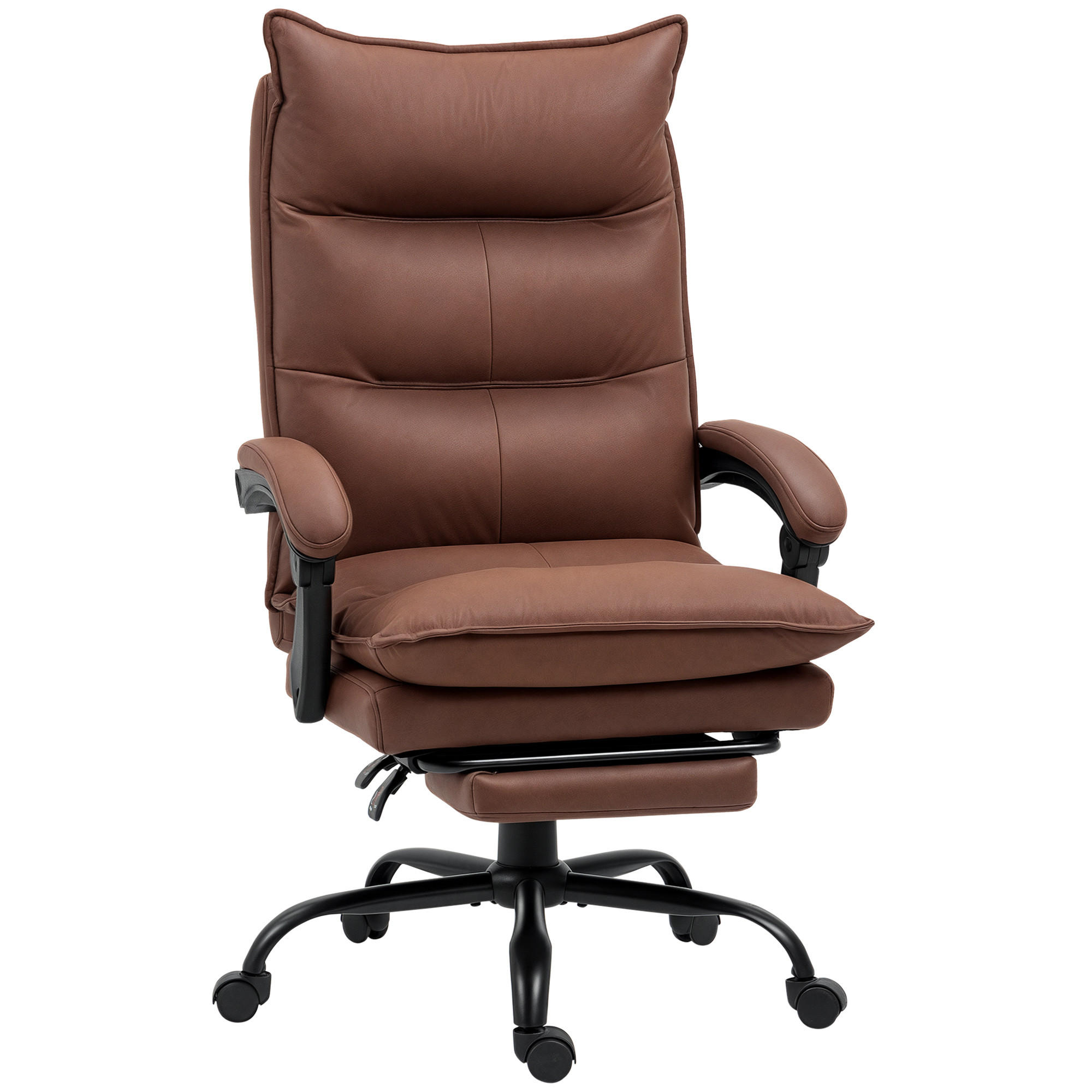 MASSAGE-BÜROSTUHL, Mikrofaser, Braun - Braun, Kunststoff (74/121.5/66cm) - Vinsetto