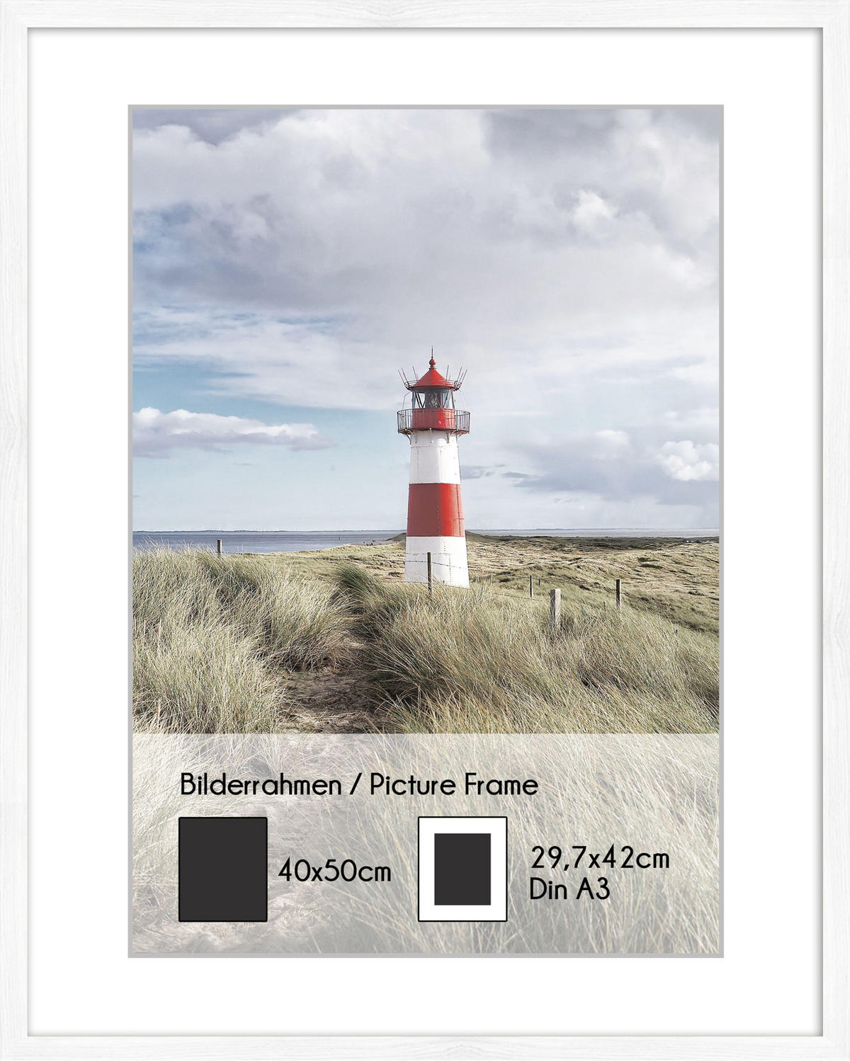 BILDERRAHMEN 40x50 cm Weiß Matt - Weiß, Holz (42/52/2cm) - artissimo
