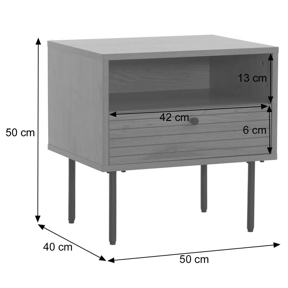 NACHTTISCH rechteckig Braun - Braun, Holz (50/50/40cm) - MCW