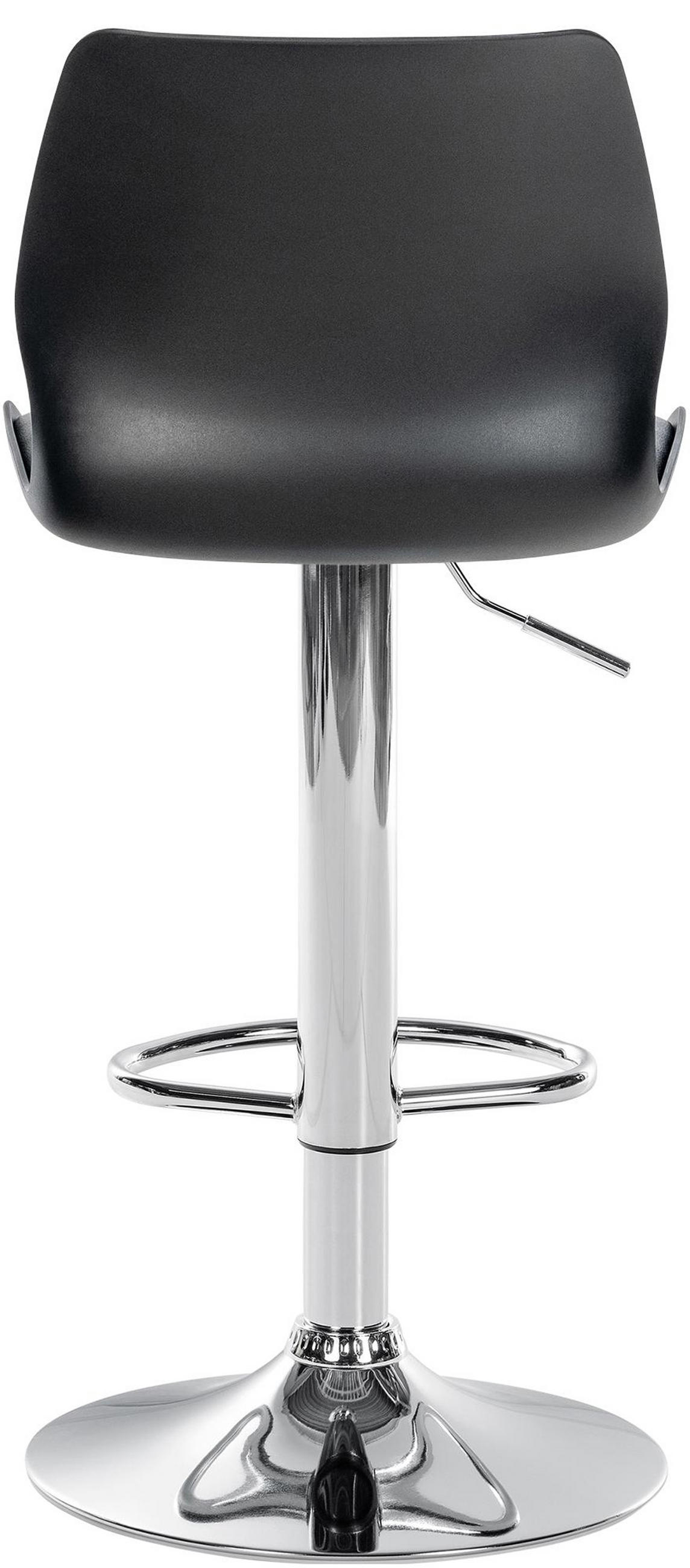 BARHOCKER Gilian Kunststoff schwarz - Chromfarben/Schwarz, Kunststoff/Metall (39/102/42cm) - TPFLiving