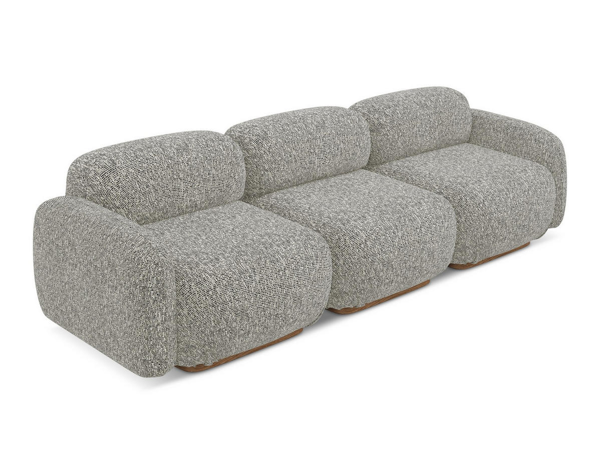 4-SITZER-SOFA Strukturstoff Stoff Beige - Beige/Braun, Holz/Textil (270/73/95cm) - Makamii