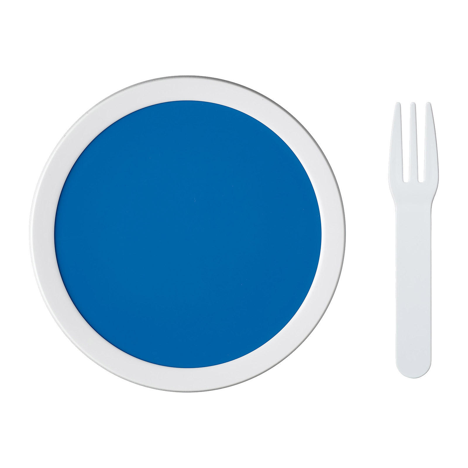 FRUCHTBOX MIT GABEL Campus blau 300 ml - Blau, Kunststoff (6.7/10.4/6.7cm) - Mepal