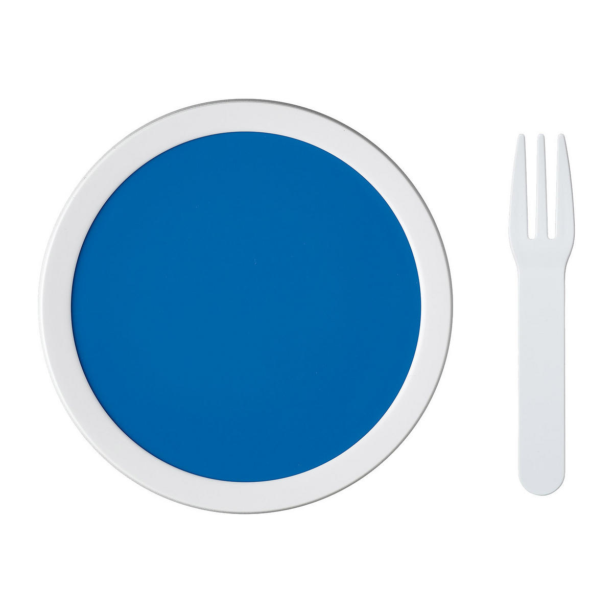 FRUCHTBOX MIT GABEL Campus blau 300 ml - Blau, Kunststoff (6.7/10.4/6.7cm) - Mepal