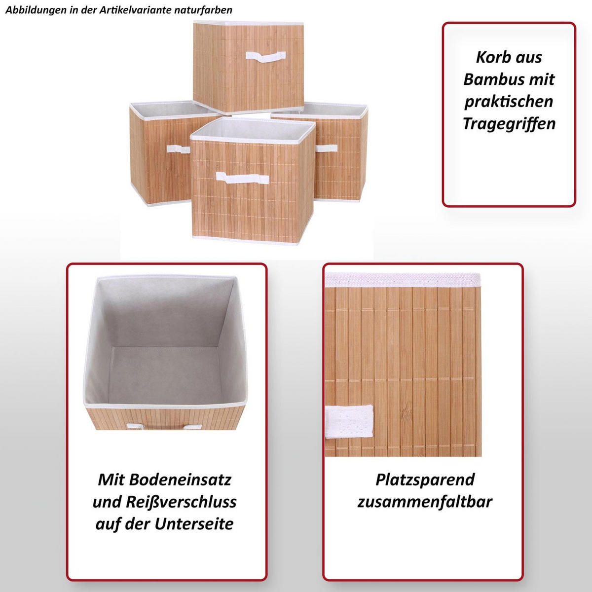 SKLÁDACÍ KRABICE Bílá, sada 4 ks - bílá, dřevo (32/32cm) - MCW