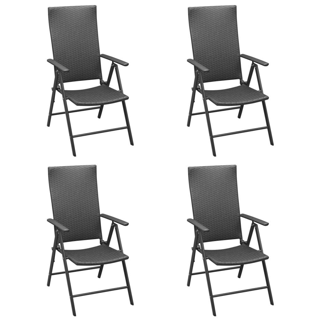 furnicato Gartenstühle Schwarz 55x105x64 cm