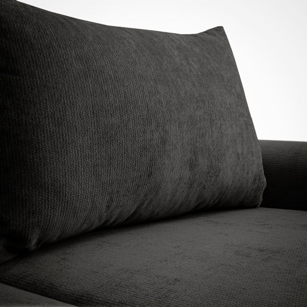 ECKSOFA GOYA mit Schlaffunktion und Bettkasten, Rechte, Perfect Harmony 99 - Anthrazit, Textil (302/184cm) - Lookway