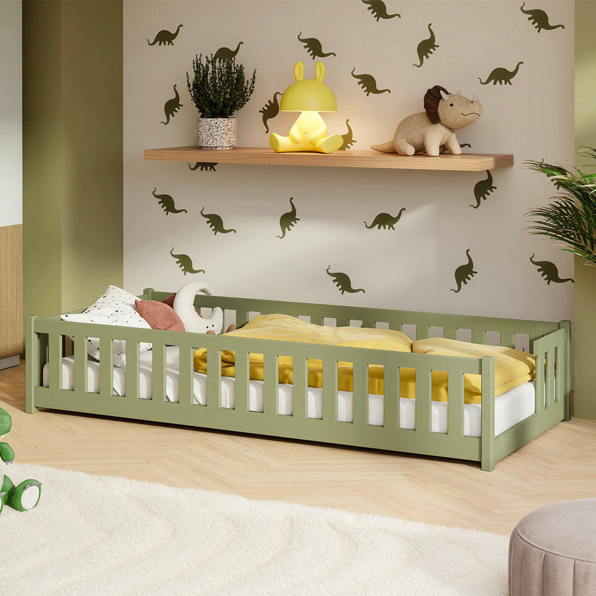 POSTEĽ 90/200 Théa Olive - zelená, drevo (90/200cm) - Petits-meubles