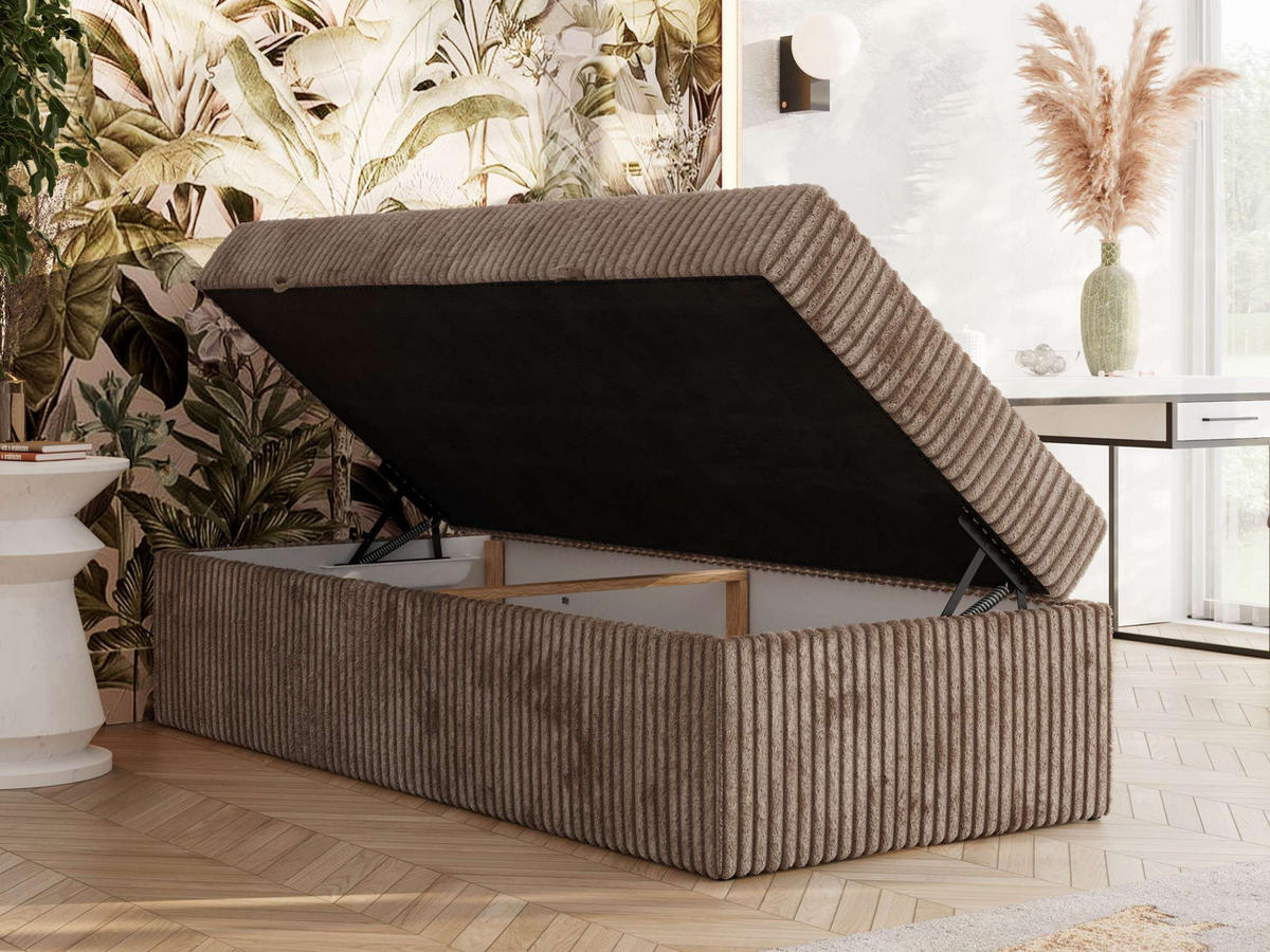 BOXBETT ZERO 90/200 - Braun Cord - H4 - Topper Visco - Braun, Textil (90/200cm) - MKS