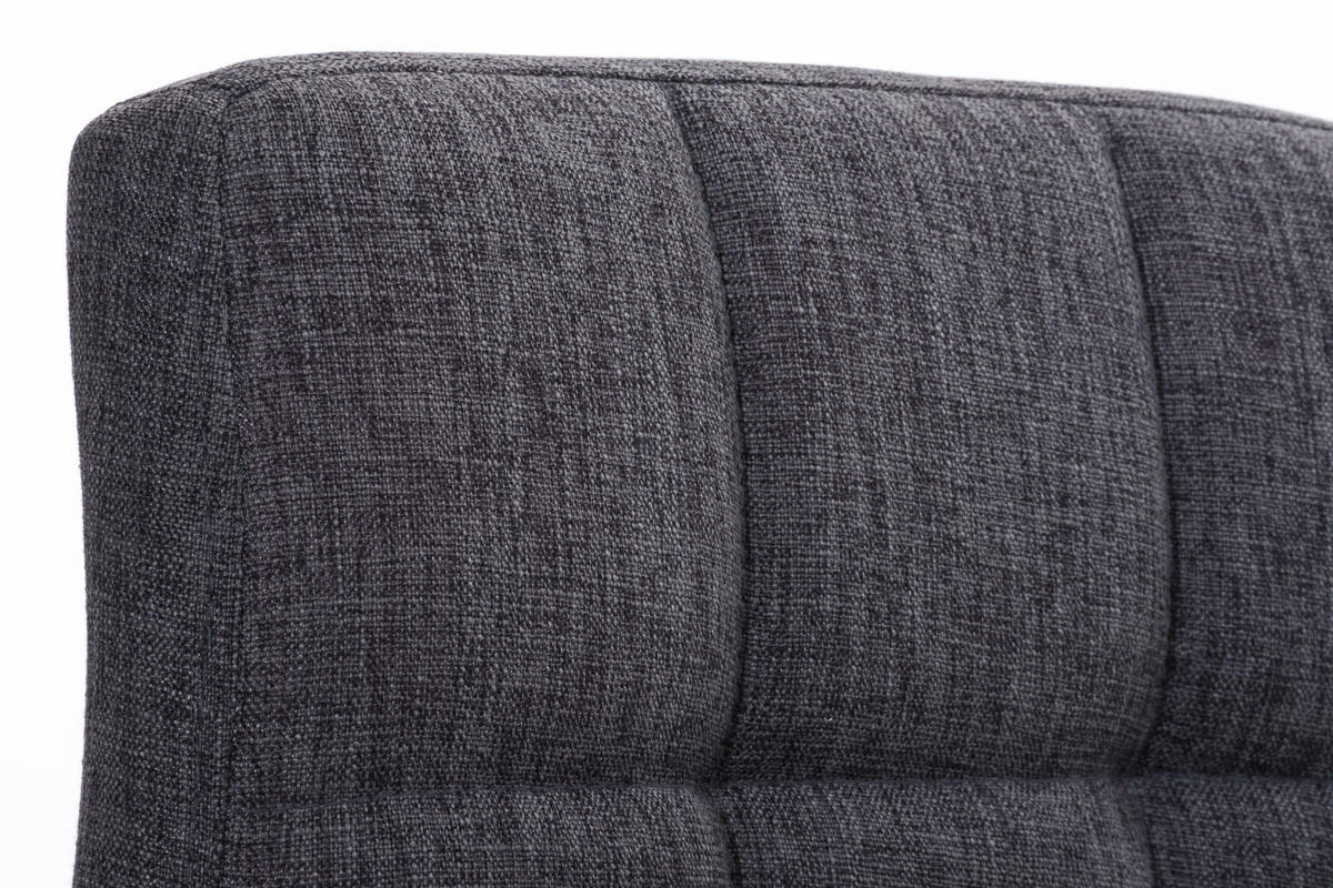 BARHOCKER Rezar Stoff Hellgrau Silber - Hellgrau, Textil/Metall (46/94/47cm) - DELUKE