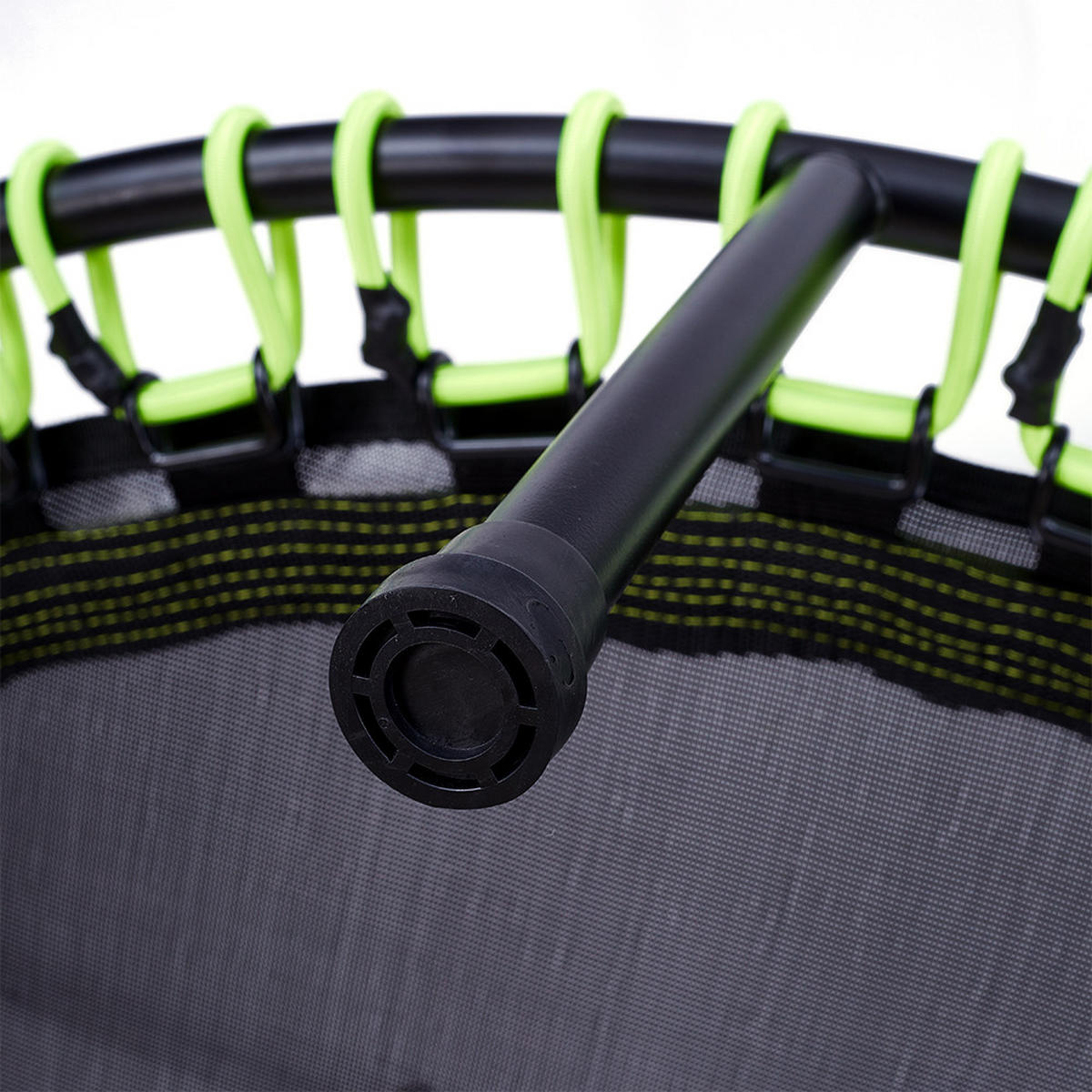 48-ZOLL-RUNDTRAMPOLIN mit Bungee-Seilen und verstellbarem T-Griff Faltbar aus Stahl Oxford-Gewebe Gummiseil in Schwarz Grün 122 x 122 Tx 123 cm - Grün, Metall (122/122cm) - Livingandhome