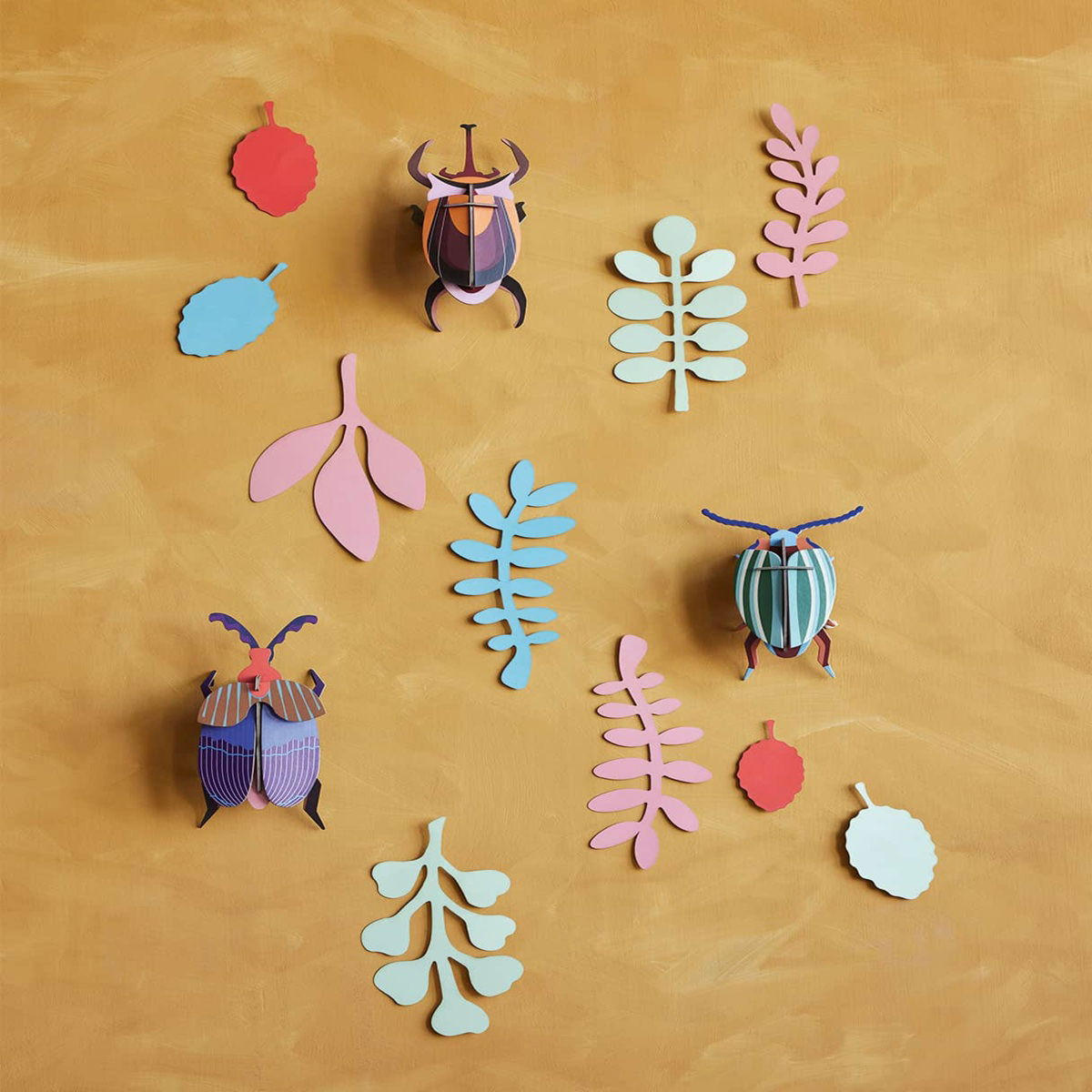 WANDDEKO Käfer-Set 6/17.8 cm - Multicolor, Wellpappe (6/17.8/8cm) - KUNSTLOFT