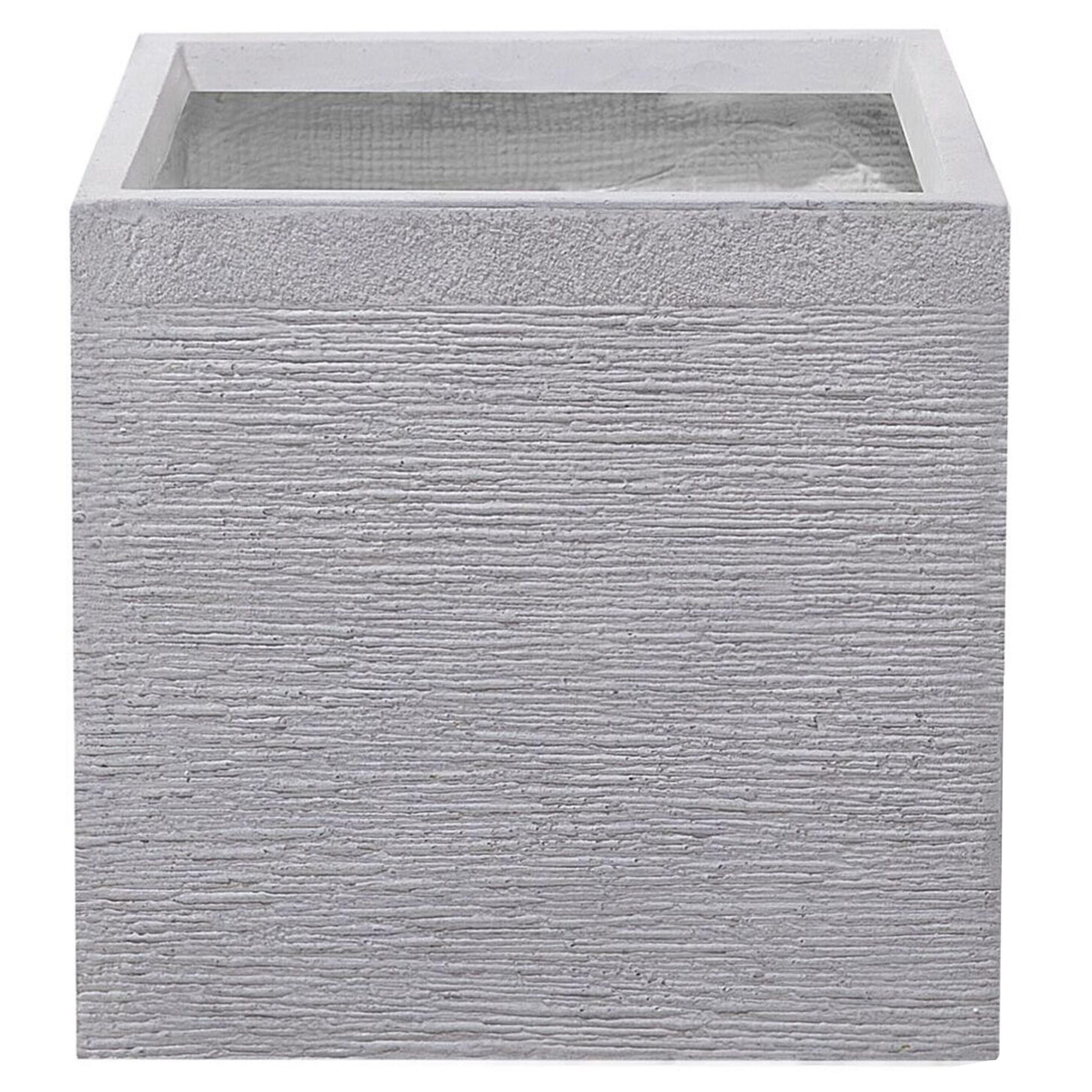 BLUMENTOPF Weiß Paros - Weiß, Naturmaterialien (38cm) - Beliani