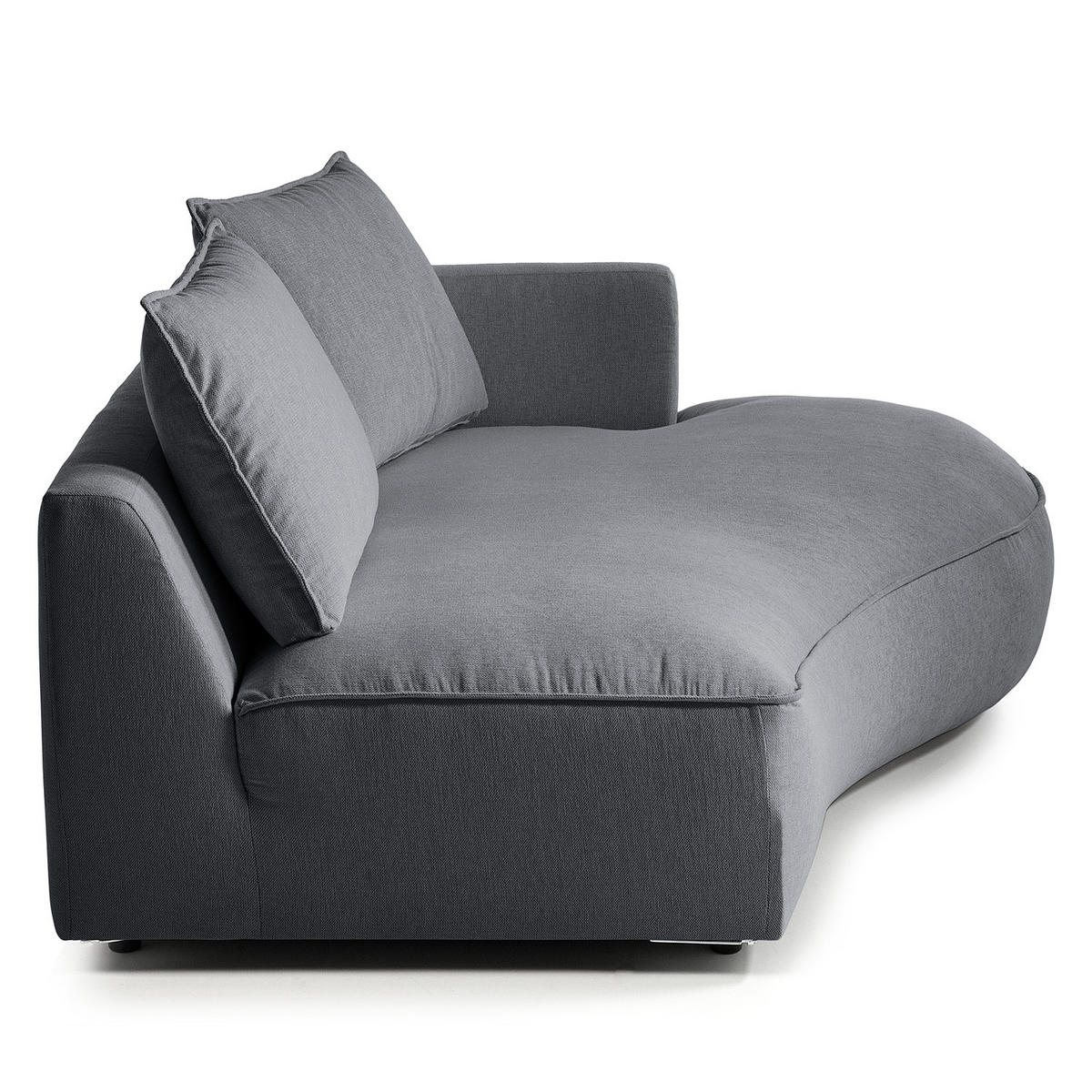 OTTOMANE - modular - Schwarz/Grau, Kunststoff/Textil (196/82/146cm) - home24