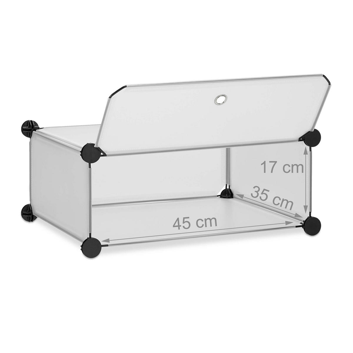 SKOSKÅP Transparent 10 plan - Transparent, Plast/Metall (49/176/37cm) - Relaxdays