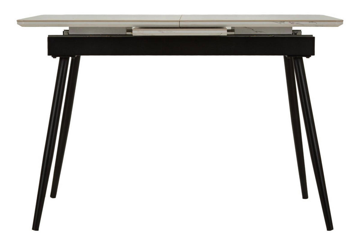 ESSTISCH Matt, schwarz und weiß, Metall und Keramik, 120 x 80 x 75 cm - Schwarz/Weiß, Keramik/Metall (80/120/75cm) - Mauro Ferretti