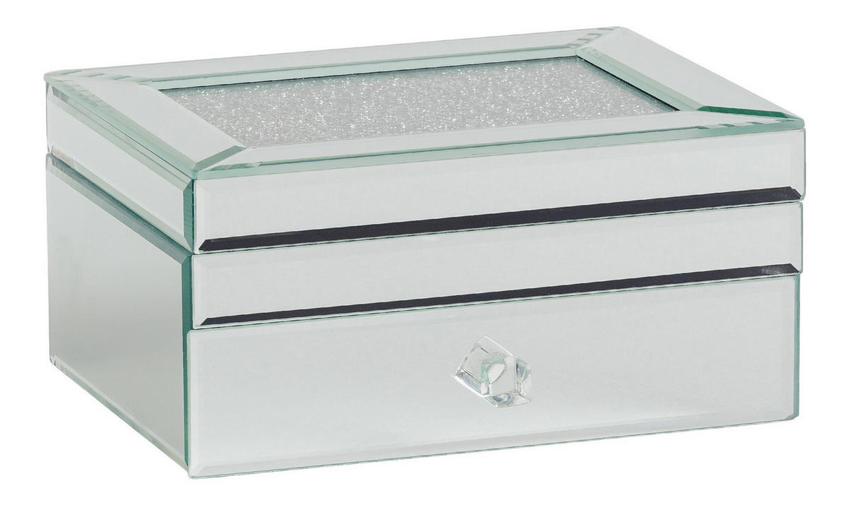 SCHMUCKKÄSTCHEN Diamentdust - Silberfarben, Glas (17/10.5/22cm) - home&you