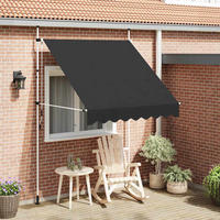 EINZIEHBARE Markise Handbetrieben 200 cm Anthrazit - Anthrazit, Textil (200/1/1cm) - furnicato