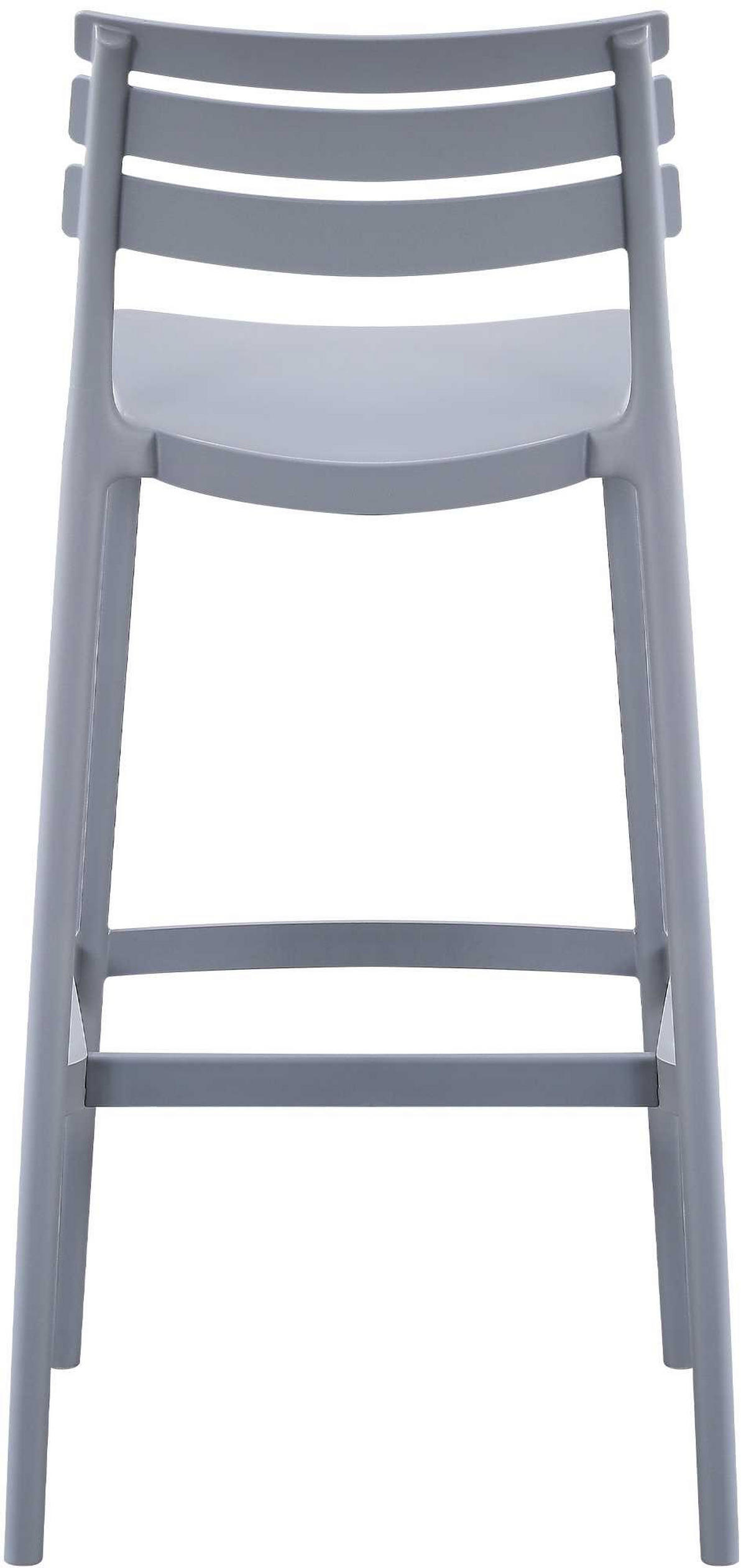 BARHOCKER Nils Lehne 49x50x99cm Kunststoff Grau Hoher - Grau, Kunststoff (49/99/50cm) - DELUKE