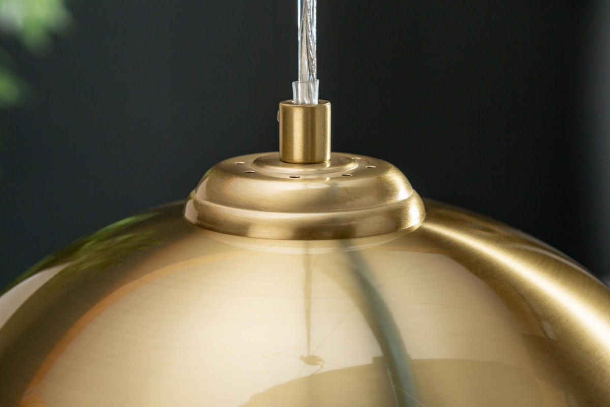 HÄNGELEUCHTE GOLDEN BALL Metall Gold 30 cm - Goldfarben, Metall (30/30/22cm) - riess-ambiente