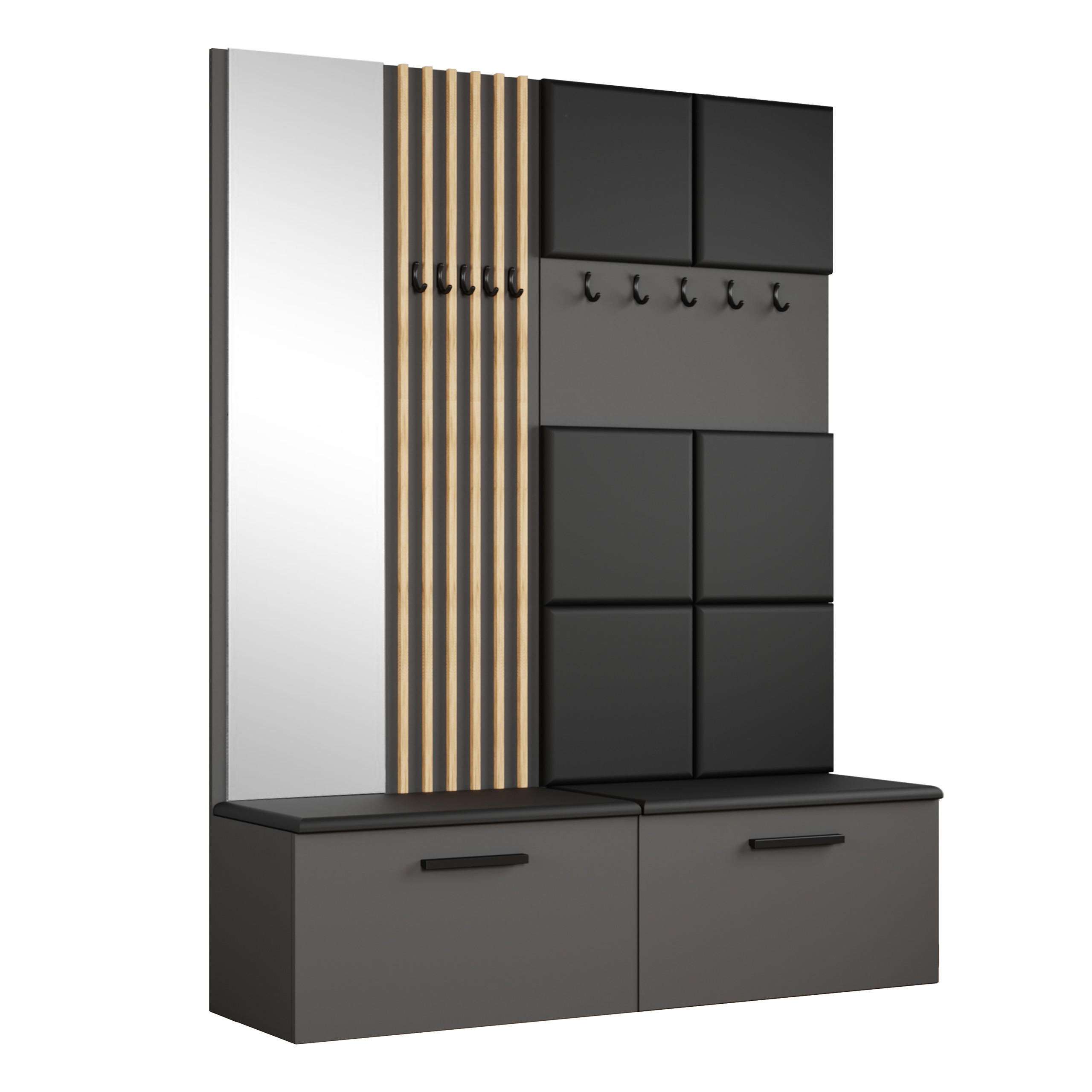 Masseno Garderobenschrank Grau 161.2x204x40 cm