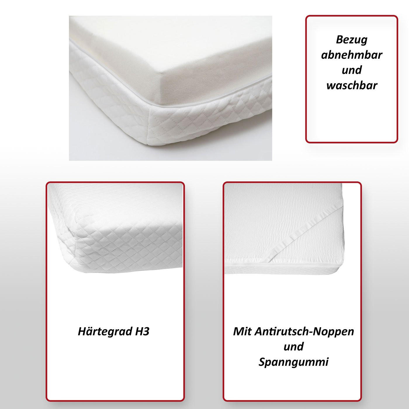 MCW MEMORYFOAM-MATRATZENTOPPER Weiß 140cm × 200cm × 6cm