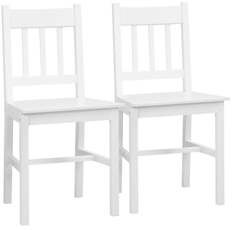 ESSZIMMERSTUHL 2er-Set 46,5 x 41 x 85,5 cm Massivholz Weiß - Weiß, Holz (46.5/85.5/41cm) - Meubliv
