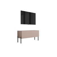 TV-SCHRANK : Karamellbraun, 100 x 52 x 32 cm, schwarze Beine - Schwarz/Braun, Holzwerkstoff/Metall (100/52/32cm) - 3XE LIVING
