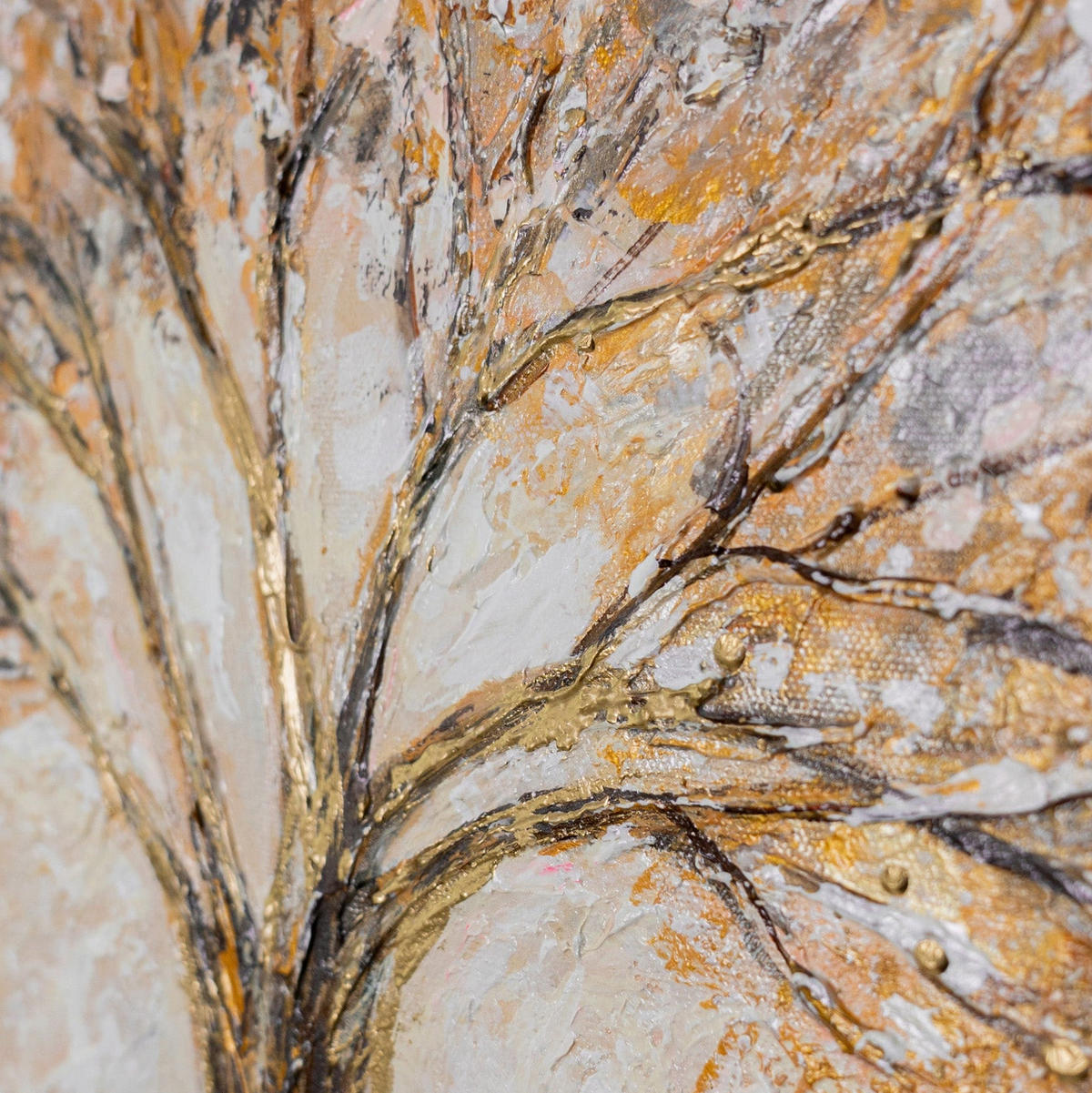 GEMÄLDE Baum des Lichts Schattenfugenrahmen Eichefarben 70x50 cm - Eichefarben, Holz (70/50cm) - YS-art gallery
