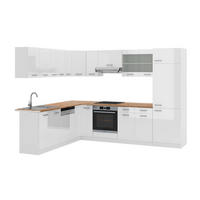 ECKKÜCHE R-Line Weiß Hochglanz/Weiß 227 x 287 cm, AP Eiche - Weiß Hochglanz/Weiß, Holzwerkstoff (287/81.6/60cm) - Vicco
