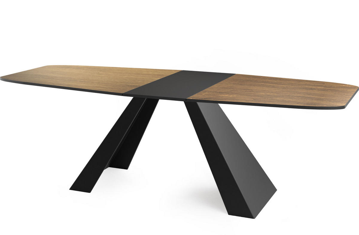 ESSTISCH Monte rechteckig ausziehbar, Lefkas Eiche 160-200/80/76 cm - Alteiche/Schwarz, Holzwerkstoff/Metall (160/80/76cm) - WFL GROUP