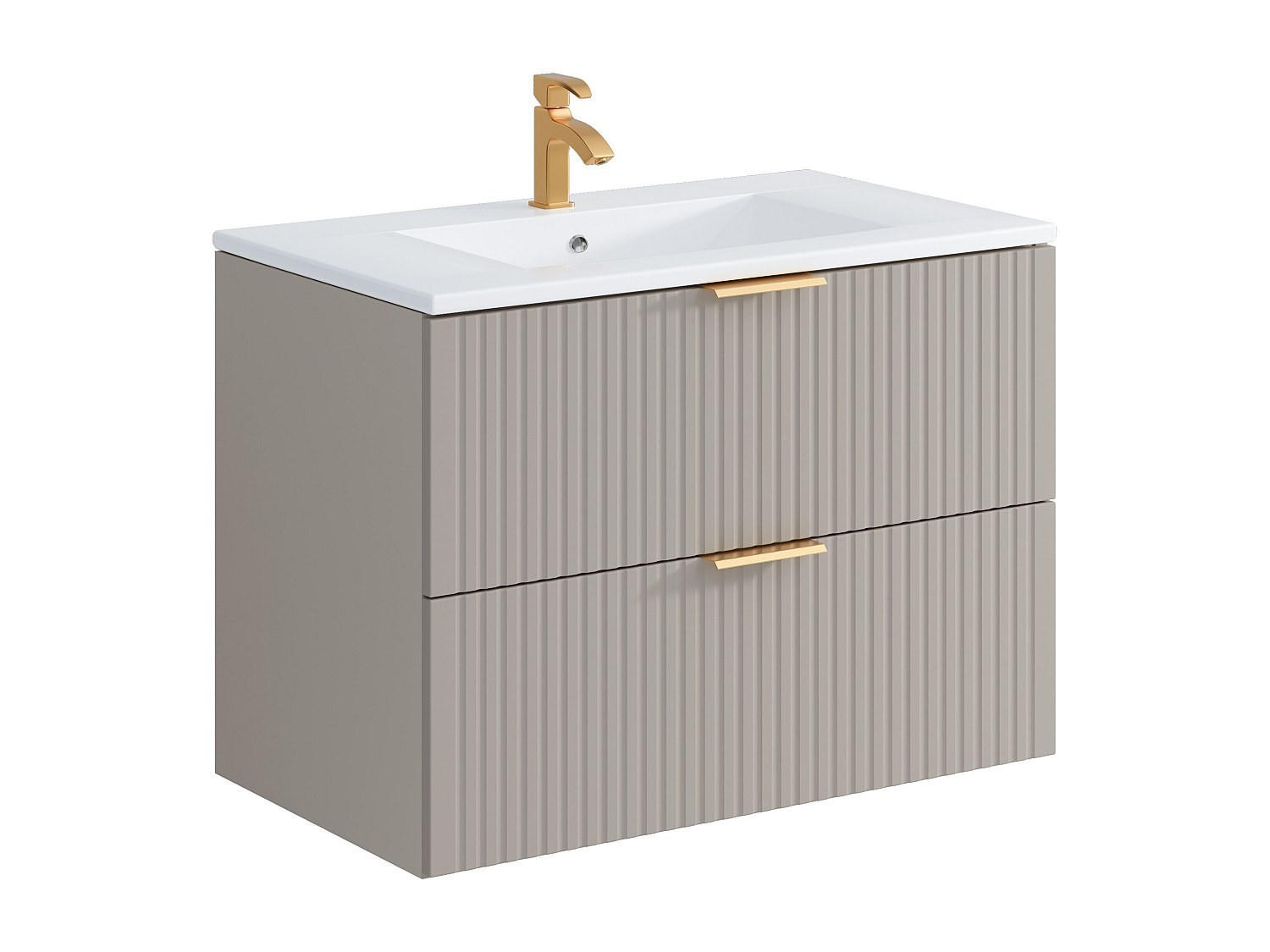 EINZELWASCHTISCH - 80cm x 46cm - MDF - beige - ZEVARA - Beige, Holz (80/57/46cm) - Vente-Unique