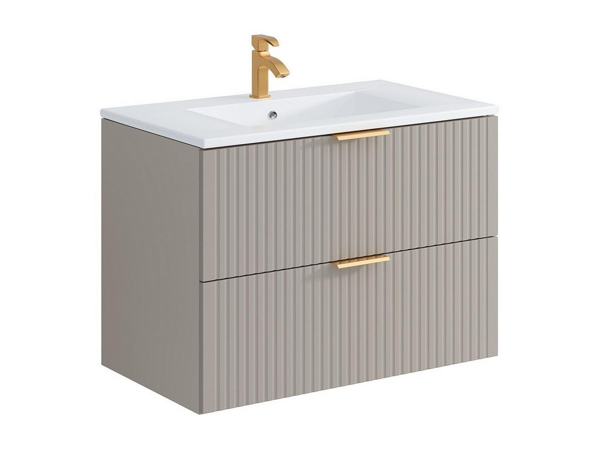 EINZELWASCHTISCH - 80cm x 46cm - MDF - beige - ZEVARA - Beige, Holz (80/57/46cm) - Vente-Unique