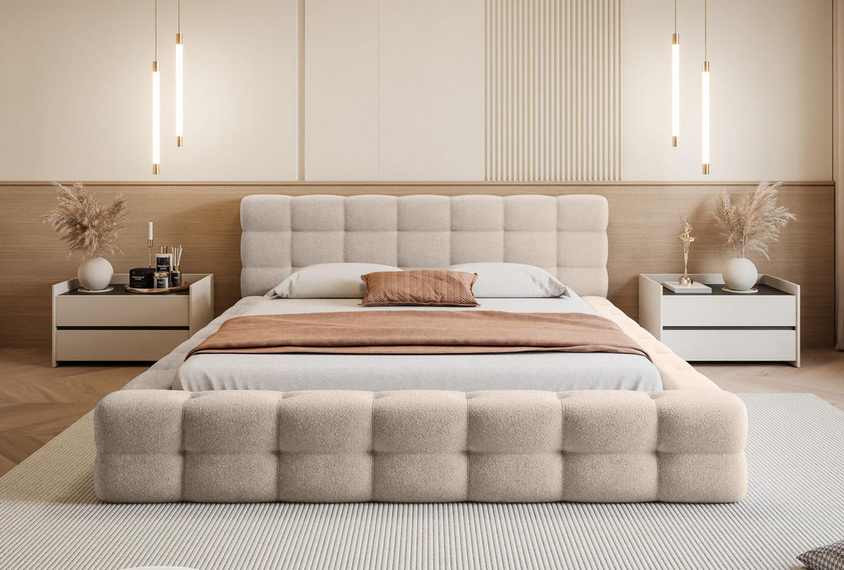 POLSTERBETT Calida 160x200 cm, Beige - Beige, Textil (160/200cm) - Fedve