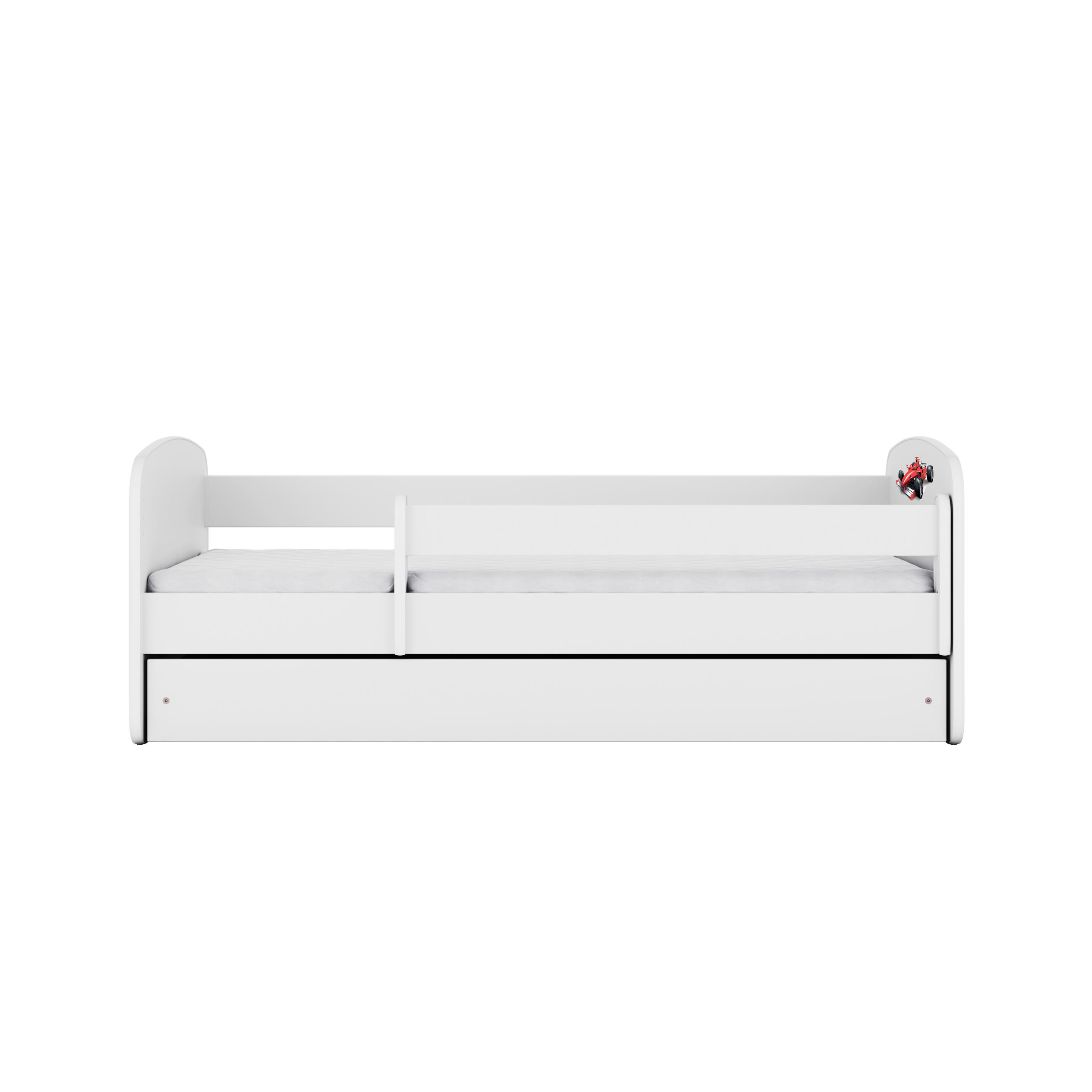 KINDERBETT Formel 1 mit Schublade 140/70 80/61/144 - Weiß, Holzwerkstoff (70/140cm) - RAUMHIRSCH FURNITURE
