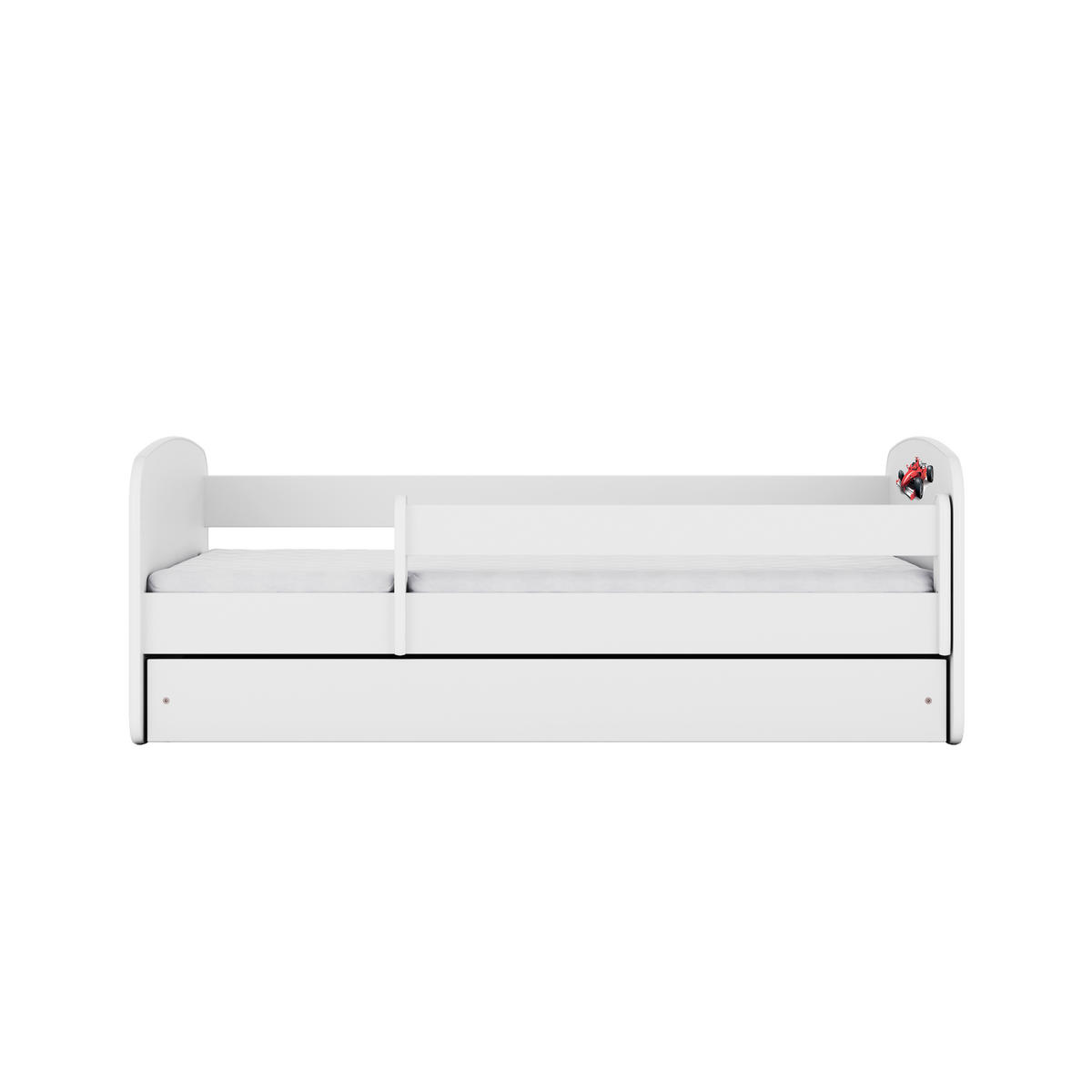 KINDERBETT Formel 1 mit Schublade und Matratze 160/80 - Weiß, Holzwerkstoff (80/160cm) - RAUMHIRSCH FURNITURE