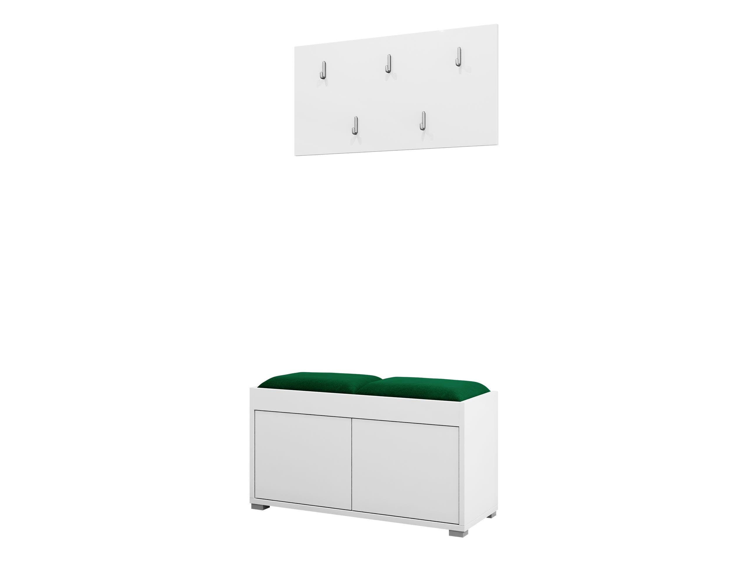 GARDEROBEN-SET Gesita VII - Silberfarben/Weiß, Holzwerkstoff/Kunststoff (84/45/35cm) - MIRJAN24